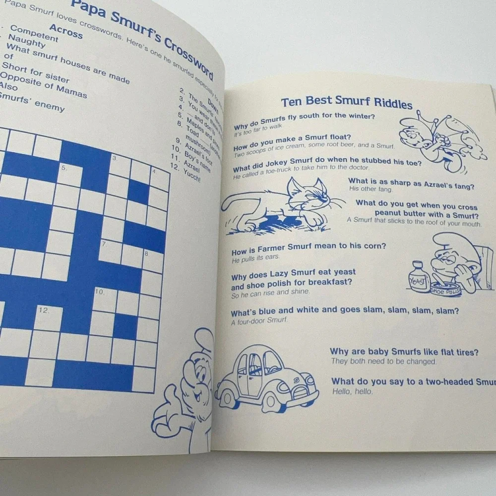 Vintage‎ 1983 The Smurf Activity Book Peyo Random House Puzzles Games Riddles